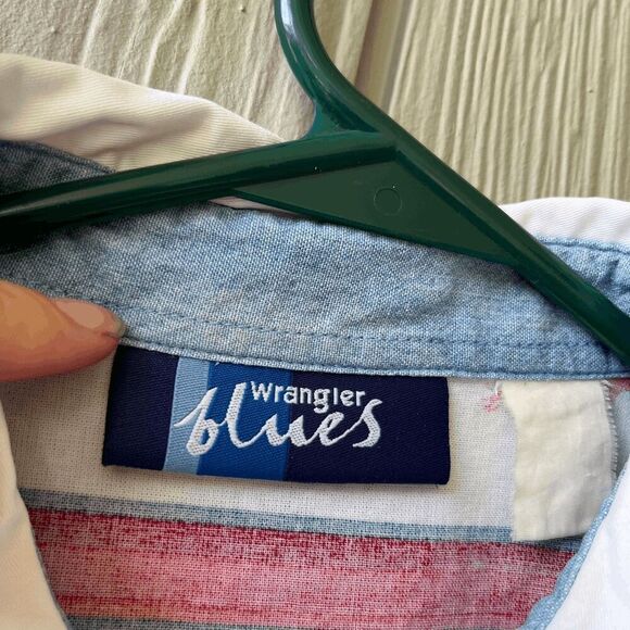 VTG Wrangler Blues USA Flag Horse Shirt – Western Sleeveless 4th of July M/L - Picture 5 of 6